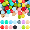 75pcs 15 Colors Food Grade Eco-Friendly Silicone Beads SIL-DC0001-02-1