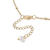 Ocean Alloy Enamel Whale Tail Shell Shape Starfish Pendant Brass Cable Chain and 304 Stainless Steel Satellite Chain Bib Necklaces for Women NJEW-JN05815-02-5