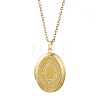 2Pcs 2 Colors Brass Oval Locket Pendant Necklaces NJEW-JN05905-4