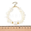 Ocean Oval Shell Pearl & Natural Shell Chip Beaded Bracelets for Women BJEW-JB14396-4