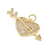 Brass Micro Pave Clear Cubic Zirconia Pendants KK-T085-16F-G-2