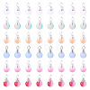 60Pcs 6 Colors Glass Pendants PALLOY-TAC0301-3