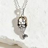 Duo Tone Alloy & Brass 3D Mermaid Pendant Necklaces for Women WGFCFC6-01-2
