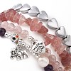 4Pcs Natural & Synthetic Gemstone Stretch Bracelet Sets BJEW-JB08946-6