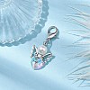 Heart Angel Glass Pendant Decoration HJEW-JM01980-01-2