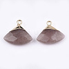 Electroplate Natural Strawberry Quartz Pendants G-T112-04B-2