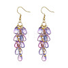 Transparent Glass Bead Cluster Dangle Earrings EJEW-JE05246-4