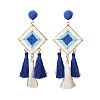 Bohemian Alloy Raffia Tassel Dangle Earrings for Women WG6F946-03-2