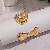 Elegant 304 Stainless Steel Fluid Shape Open Cuff Bangles for Women KV3982-4