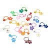 17Pcs 17 Colors Soft Rubber Pendant Keychains KEYC-BY0001-03-9