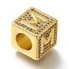 Brass Cubic Zirconia Beads KK-Q818-01M-G-2