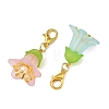 Transparent Acrylic Flower Pendant Decorations HJEW-JM05036-2