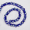 DELORIGIN 1 Strand Handmade Evil Eye Lampwork Beads Strands LAMP-DR0001-01A-5