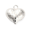 925 Sterling Silver 3D Textured Heart Charms STER-U009-10S-01-1