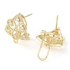 Hollow Trinity Knot Brass Micro Pave Cubic Zirconia Stud Earrings Finding KK-E083-13G-2