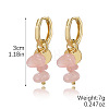 Alloy with Natural Rose Quartz Hoop Earrings WGDF26A-02-1