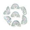 UV Plating Rainbow Iridescent Acrylic Enamel Beads X-OACR-G012-08-2