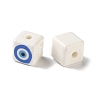 White Base Blue Evil Eye Hand Painted Ceramic Porcelain Beads PR-CBA3F2D-04B-2