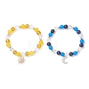 2Pcs 304 Stainless Steel & Brass Charm Bracelets BJEW-TA00694-2