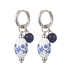Oval 316 & 202 Stainless Steel Hoop Earrings EJEW-JE06734-01-3