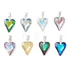 Electroplated Transparent Glass Pendants PALLOY-JF05156-02-1