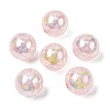 AB Color Transparent Crackle Round Acrylic Beads CACR-S006-01-2