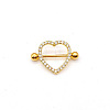 304 Stainless Steel Clear Cubic Zirconia Heart Nipple Rings WG994A5-24-1