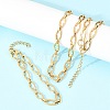 304 Stainless Steel Cross Link Chain Bracelet & Necklace Jewelry Sets SJEW-L199-07G-1