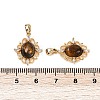 Brass Micro Pave Clear Cubic Zirconia Pendants KK-P302-23G-3