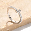 S925 Sterling Silver Adjustable Letter Rings for Women RJEW-M068-01P-J-1