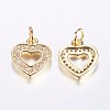 Long-Lasting Plated Brass Micro Pave Cubic Zirconia Charms X-ZIRC-F069-50G-2
