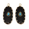 Natural Obsidian & Synthetic Turquoise Carved Pendants GG-CBA5963-02G-1
