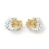 Two Tone Fold Charm Brass Stud Earrings EJEW-Q391-12GP-3