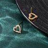 Brass Micro Pave Cubic Zirconia Stud Earrings for Women EJEW-F418-21G-3