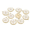 Eco-Friendly Brass Micro Pave Clear Cubic Zirconia Enamel Pendants ZIRC-C024-01G-02-2