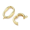 Oval Brass Fold Over Clasps KK-Z143-20G-2