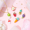 7Pcs 7 Styles Handmade Porcelain Pendants PALLOY-SW00138-6