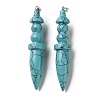 Dyed Synthetic Turquoise Big Pendants G-H338-03P-06-1