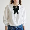Polyester Bow Tie with Alloy Glass Brooch AJEW-WH0481-784B-6