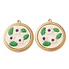 304 Stainless Steel & Cloth Embroidered Pendants FB-CBAFBAF-07G-1