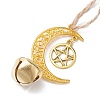 3Pcs 3 Colors Alloy Moon with Star Pendant Decoration HJEW-JM02415-6