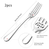 Globleland Word Pattern 304 Stainless Steel Fork AJEW-GL0001-17P-2