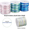   4 Rolls 4 Colors Segment Dyed Nylon Thread Cord NWIR-PH0002-14A-3