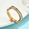304 Stainless Steel Micro Pave Cubic Zirconia Finger Rings for Women RJEW-F205-01E-G-1