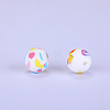 Printed Round Silicone Focal Beads SI-JX0056A-94-1