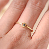 Evil Eye 925 Sterling Silver Micro Pave Cubic Zirconia Finger Rings for Women FS-WG42376-07-2