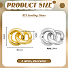 4Pcs 2 Colors 925 Sterling Silver Duoble Loop Linking Rings STER-BC0004-54-2