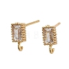 Brass Micro Pave Cubic Zirconia Studs Earrings Finding KK-K364-01G-1