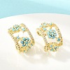 Brass Micro Pave Cubic Zirconia Cuff Earrings KK-CBA960E-24G-3