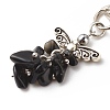 Natural Obsidian Beaded Cluster Pendant Decorates HJEW-JM00697-02-2